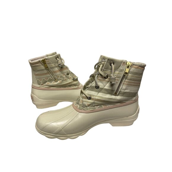 Sperry Syren Gulf Playa Tan Duck Boots Winter Rain Side Zip Women's Size 8 NEW - Picture 4 of 5